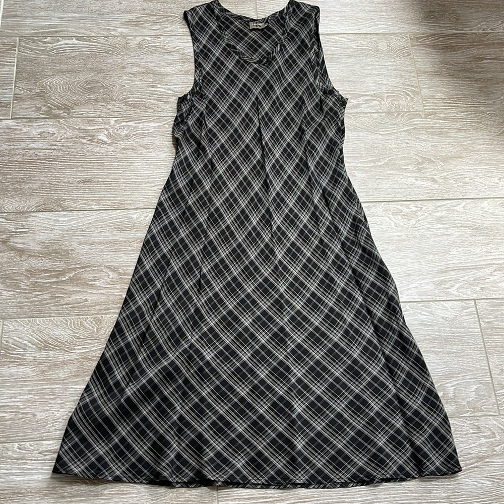 CALVIN KLEIN PLAID SLEEVES DRESS SZ L